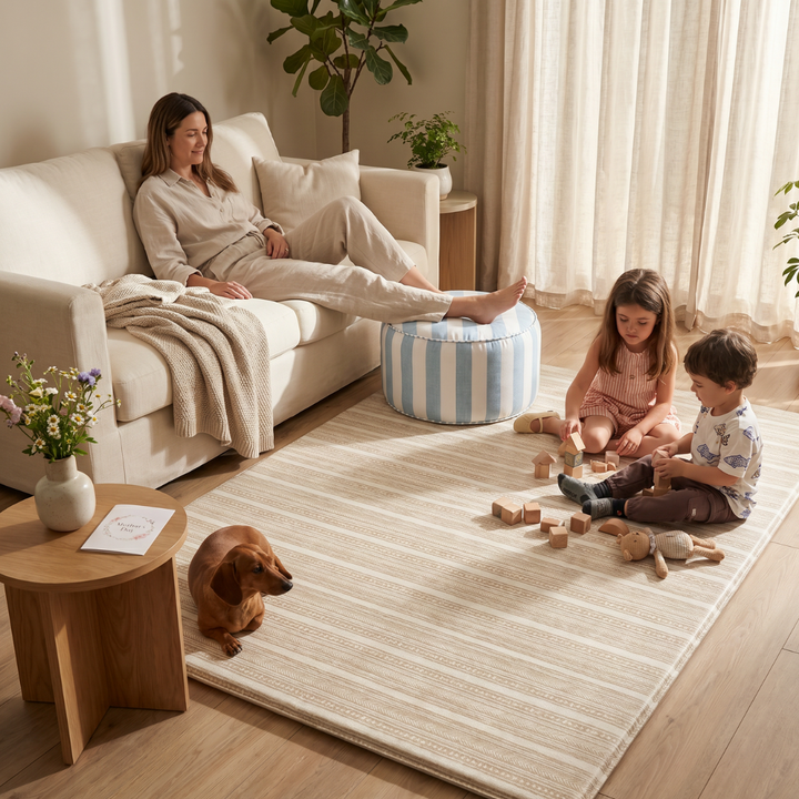 Playmat Alfombra Antigolpes Líneas Étnicas / Rombos Lana