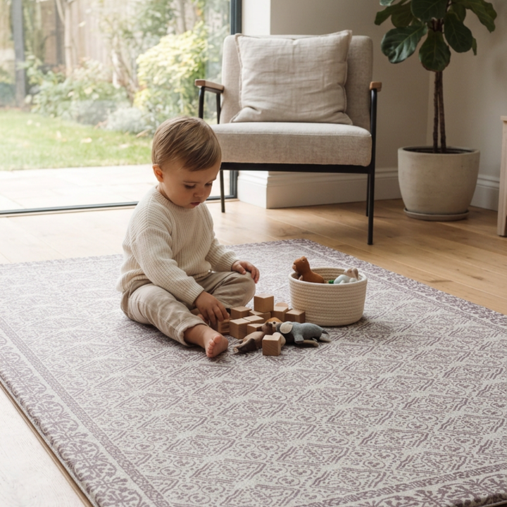Playmat Alfombra Antigolpes XL Rombos Lana / Rombos Étnicos Burdeo