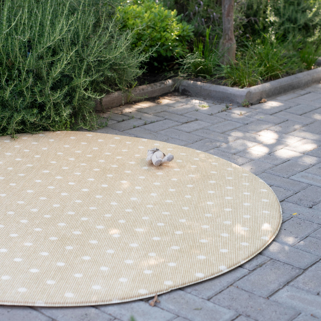 Playmat Alfombra Antigolpes Hojas Terrazzo / Puntos Mostaza
