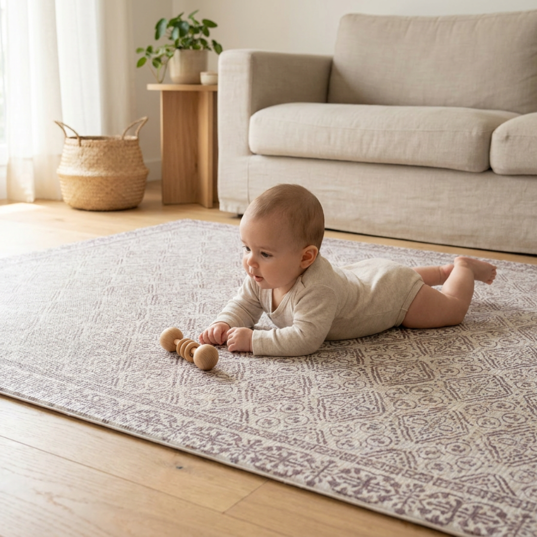 Playmat Alfombra Antigolpes XL Rombos Lana / Rombos Étnicos Burdeo