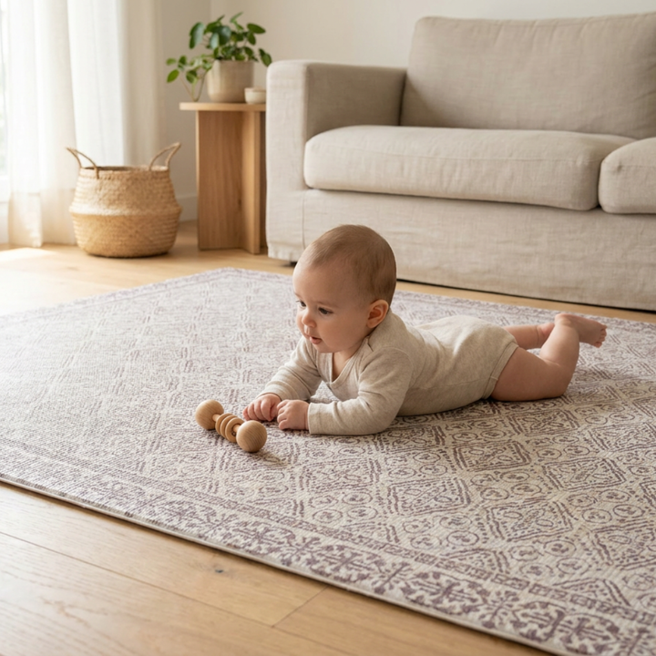 Playmat Alfombra Antigolpes XL Rombos Lana / Rombos Étnicos Burdeo