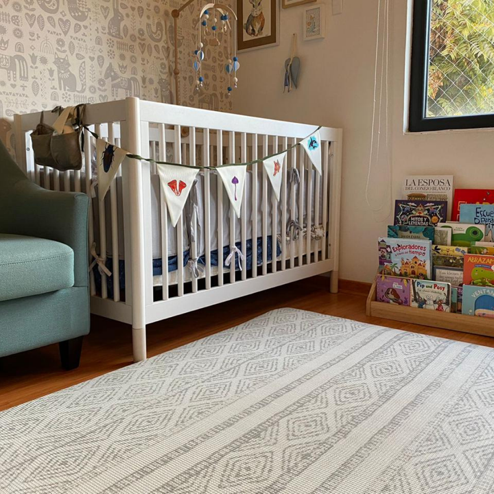 Playmat Alfombra Antigolpes Amapolas / Líneas y Rombos Gris