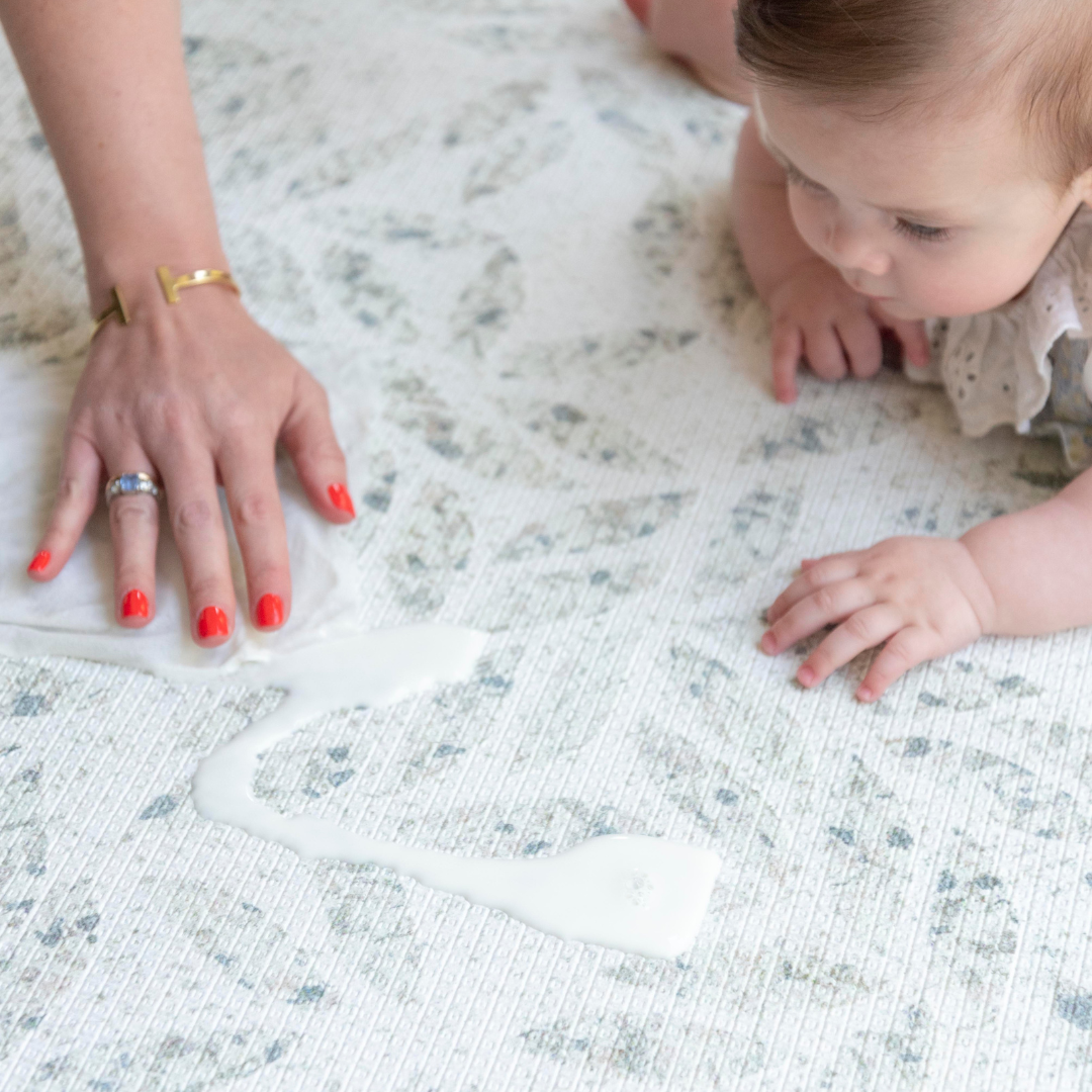 Playmat Alfombra Antigolpes Hojas Terrazzo / Puntos Mostaza