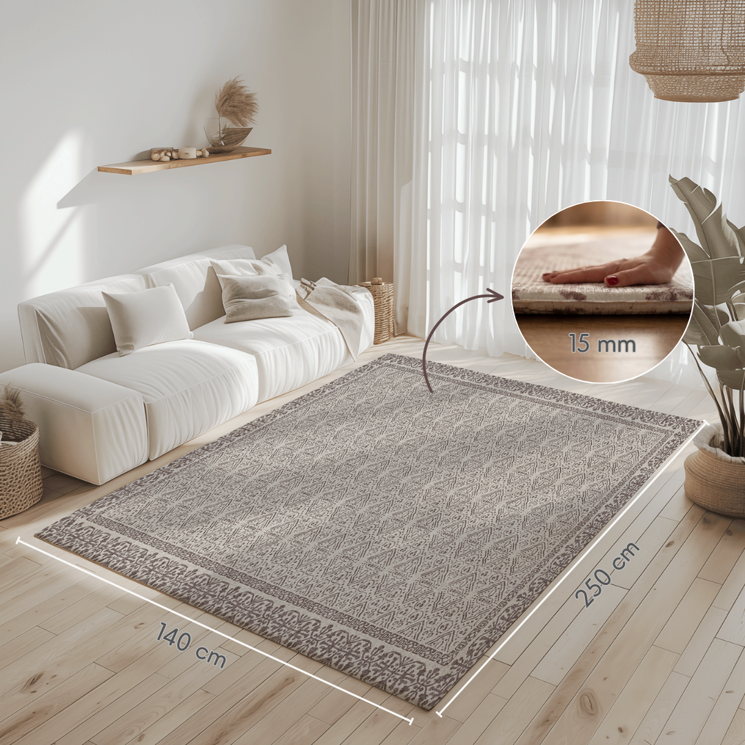 Playmat Alfombra Antigolpes XL Rombos Lana / Rombos Étnicos Burdeo