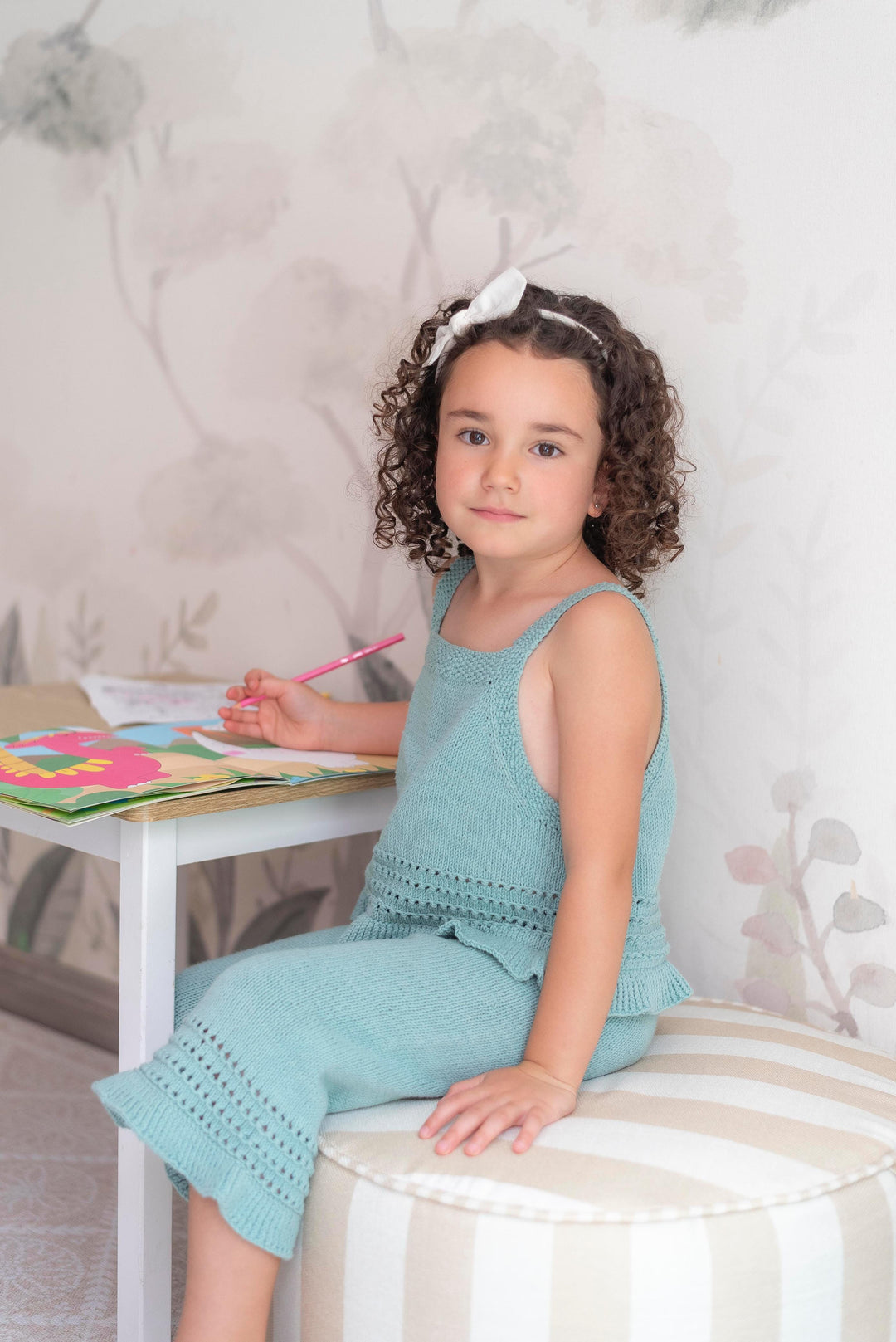 Puf Tambor Rayas Camel Mundo Kaleido 