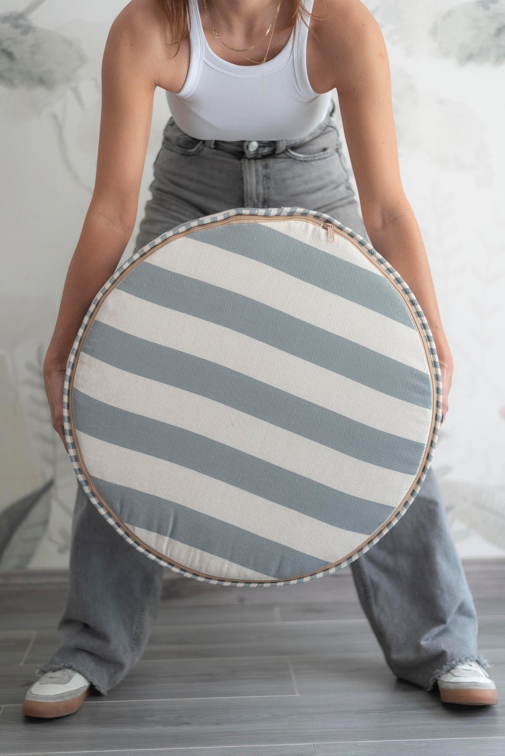 Puf Tambor Rayas Verde Mundo Kaleido 