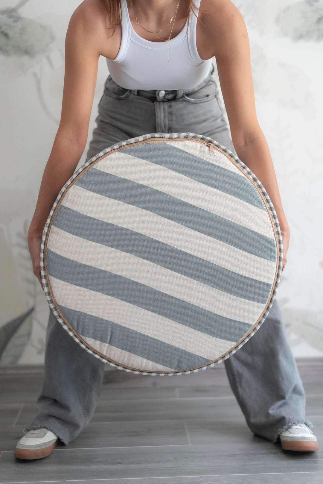 Puf Tambor Rayas Verde Mundo Kaleido 