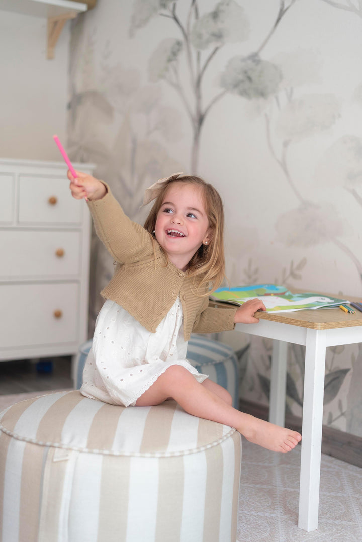 Puf Tambor Rayas Camel Mundo Kaleido 