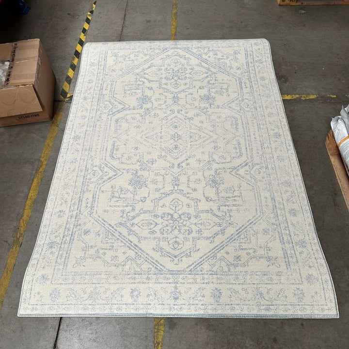 Playmat Persa Celeste / Hojas y Puntos Nude · Con detalle