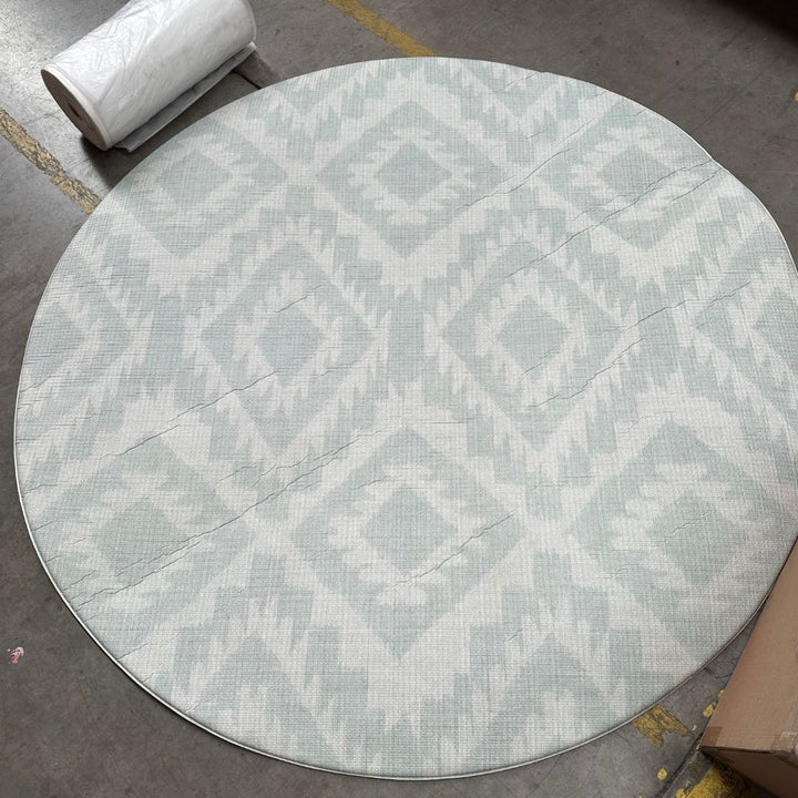 Playmat Rombos Étnicos Sage / Flor Persa Celeste · Con detalle