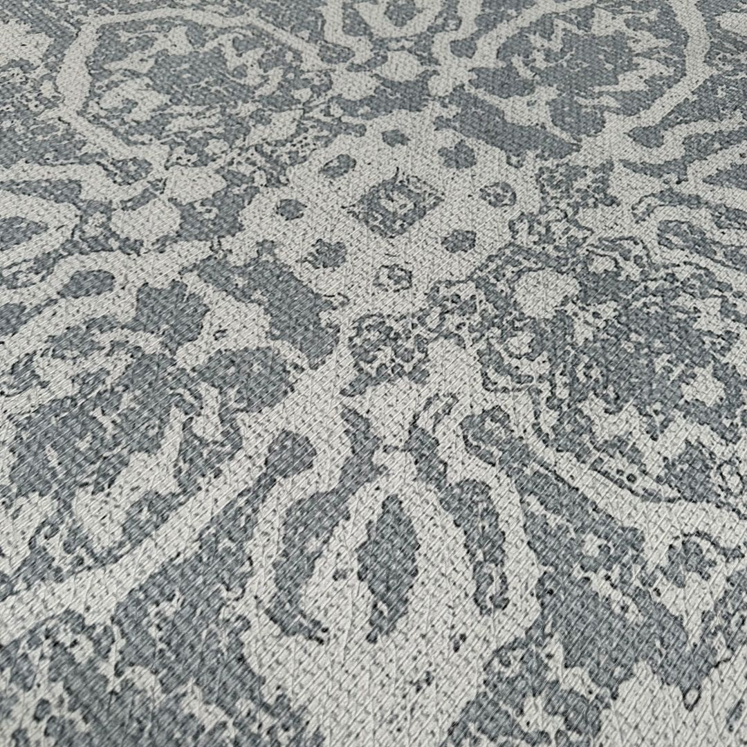 Playmat Rombos Étnicos Sage / Flor Persa Celeste · Con detalle