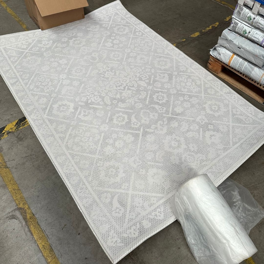 Playmat Amapolas / Líneas y Rombos Gris · Con detalle