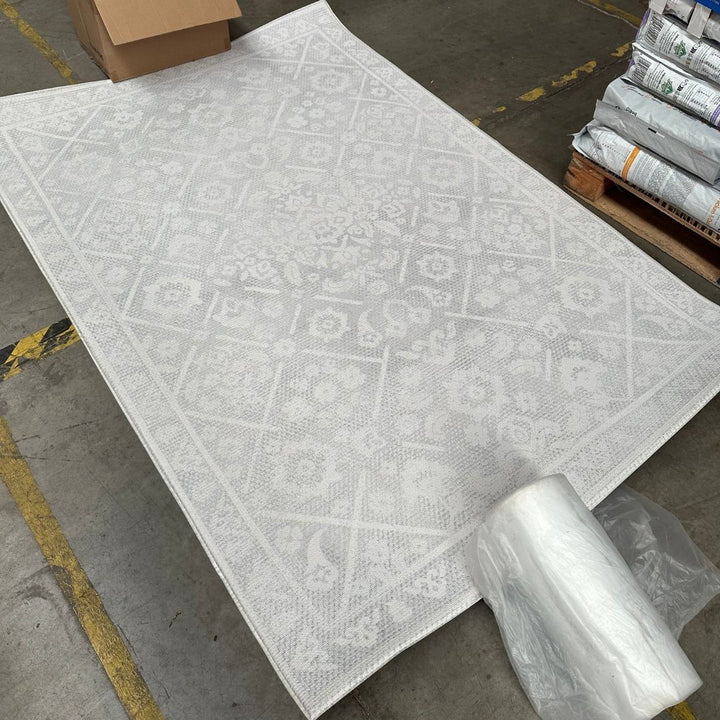Playmat Amapolas / Líneas y Rombos Gris · Con detalle