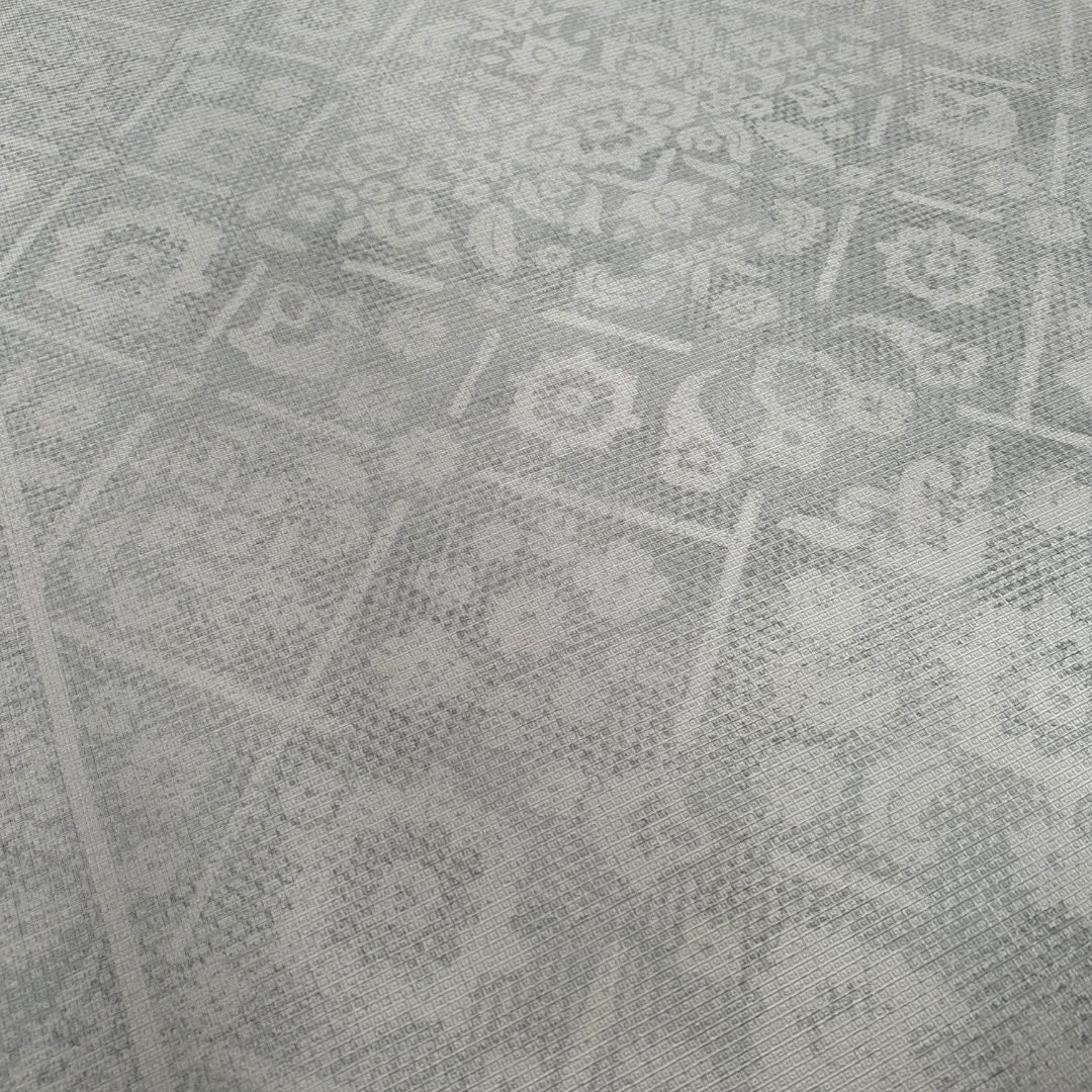 Playmat Amapolas / Líneas y Rombos Gris · Con detalle
