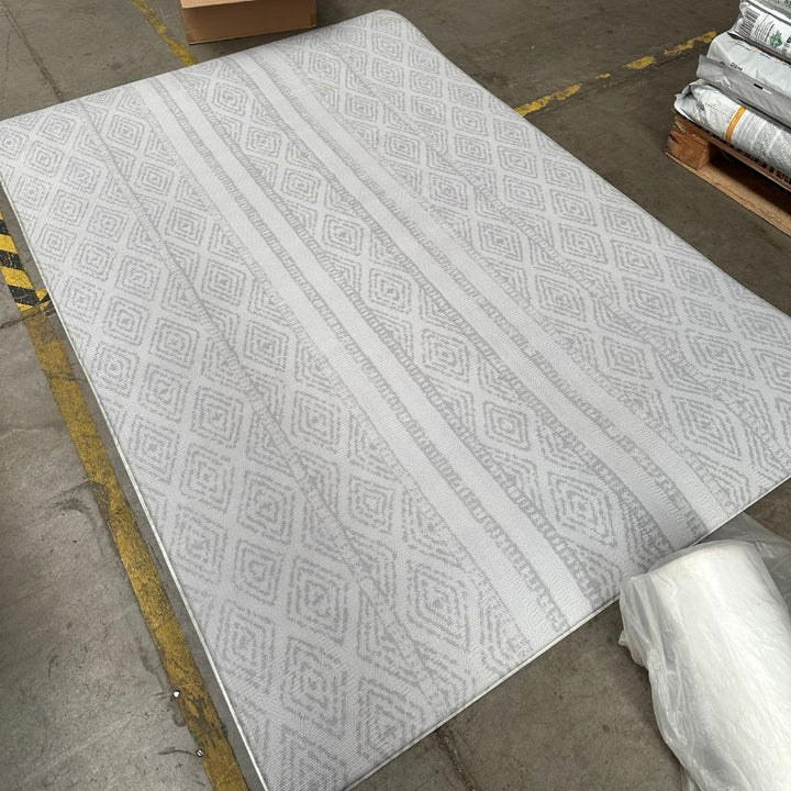 Playmat Amapolas / Líneas y Rombos Gris · Con detalle