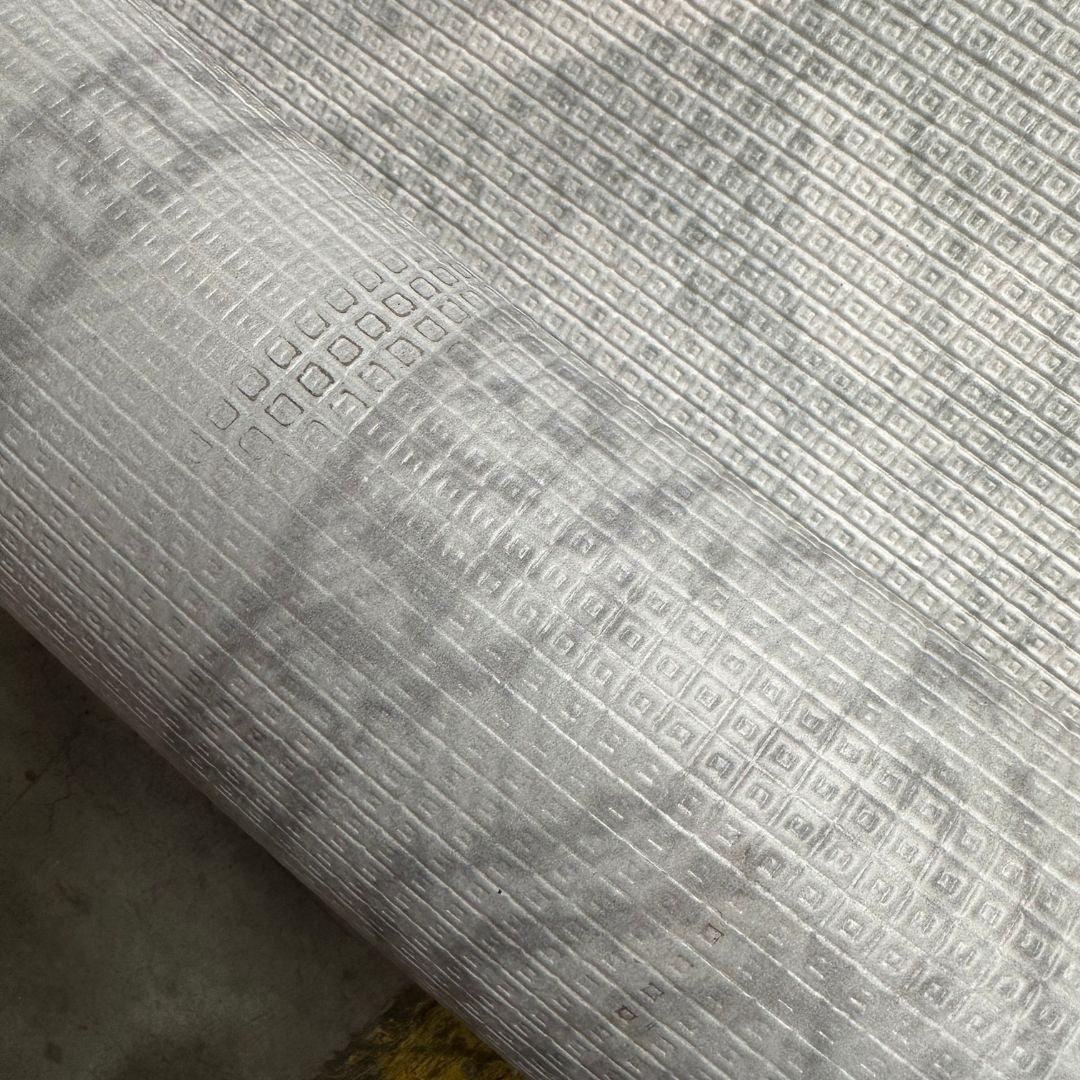 Playmat Amapolas / Líneas y Rombos Gris · Con detalle
