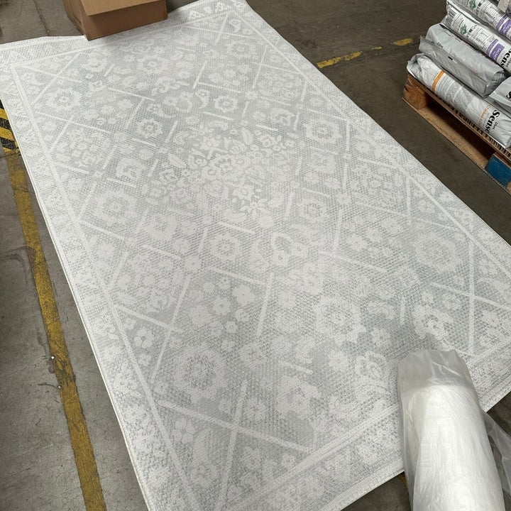 Playmat Amapolas / Líneas y Rombos Gris Verdoso XL · Con detalle