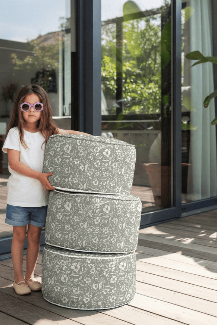 Puf Tambor Flores Petra cojín Mundo Kaleido 