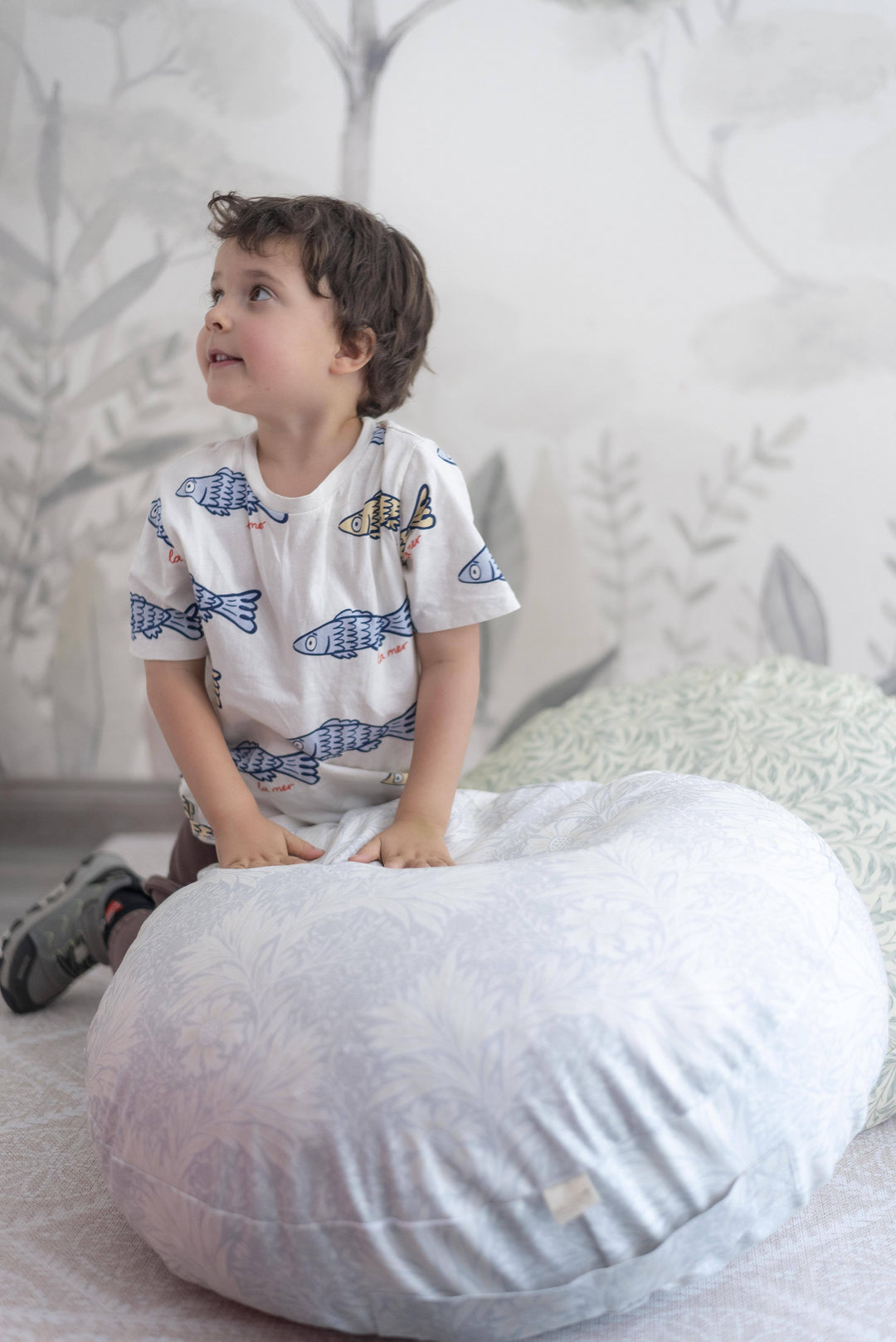 Puf Nube Flores Morris Mundo Kaleido 