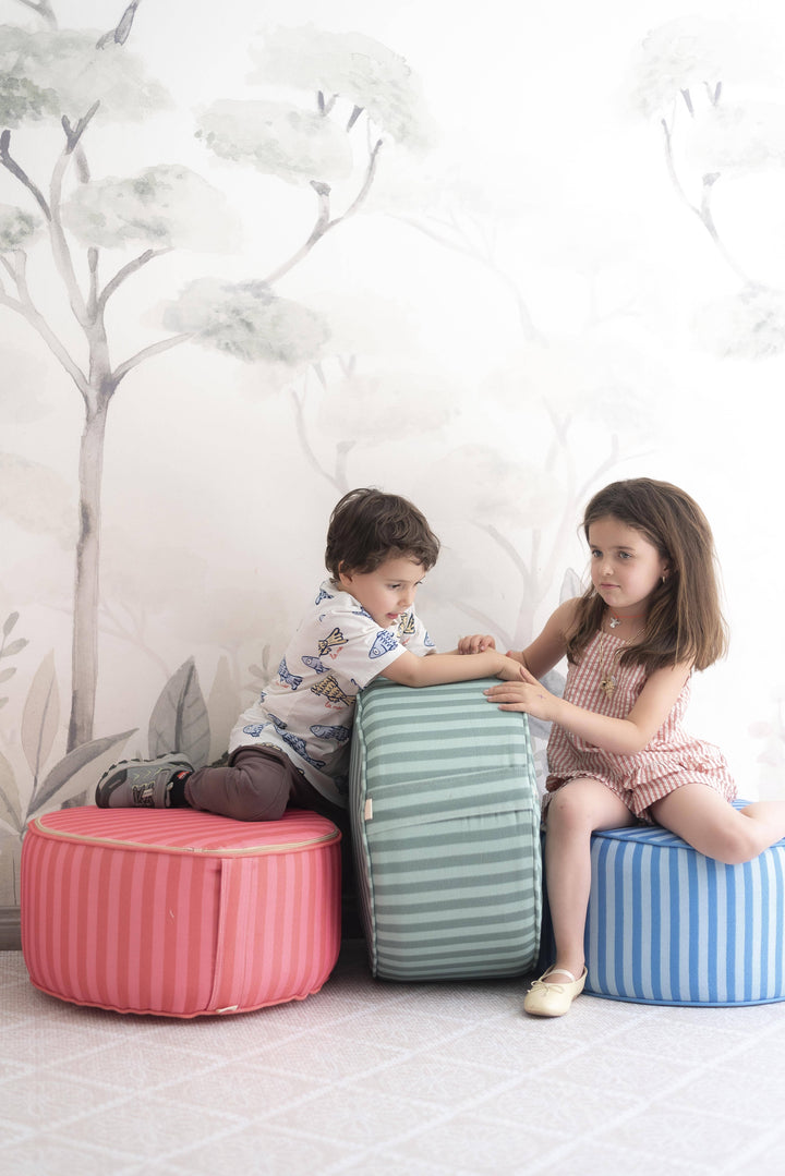 Puf Tambor Rayas Circo Rosa Mundo Kaleido 