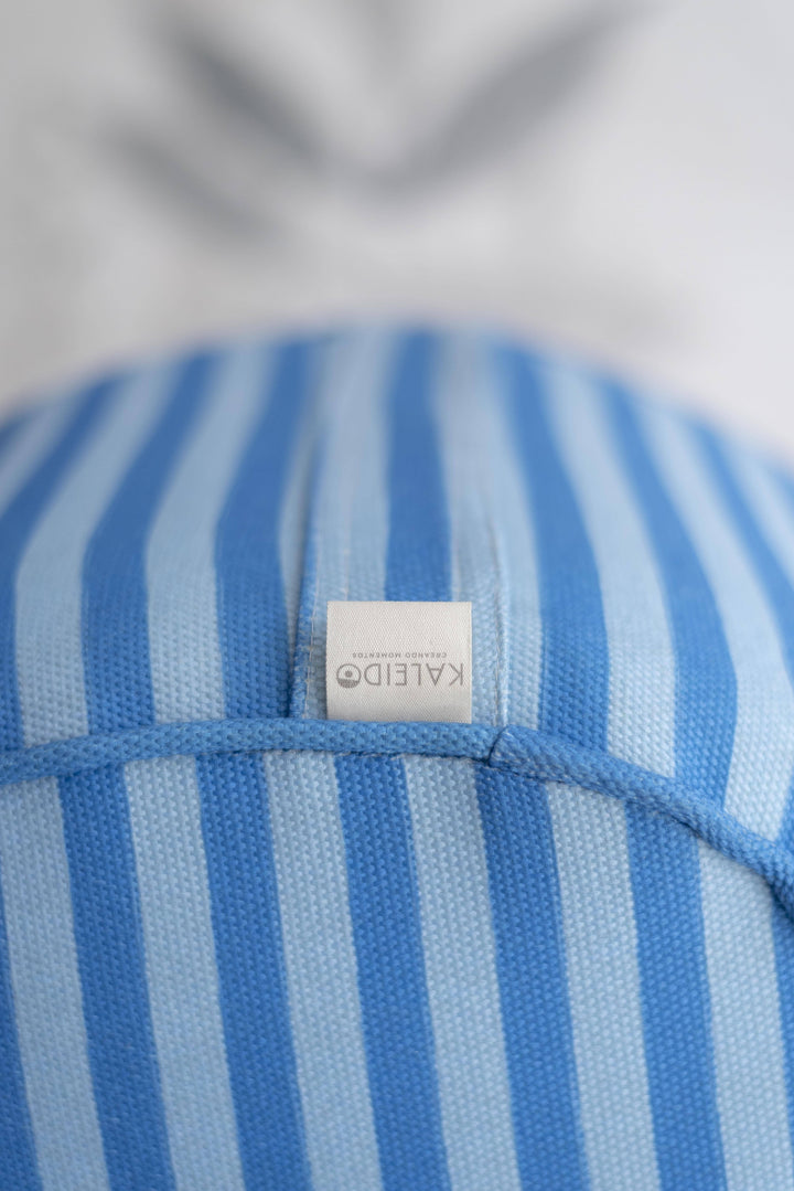 Puf Tambor Rayas Circo Azul Mundo Kaleido 