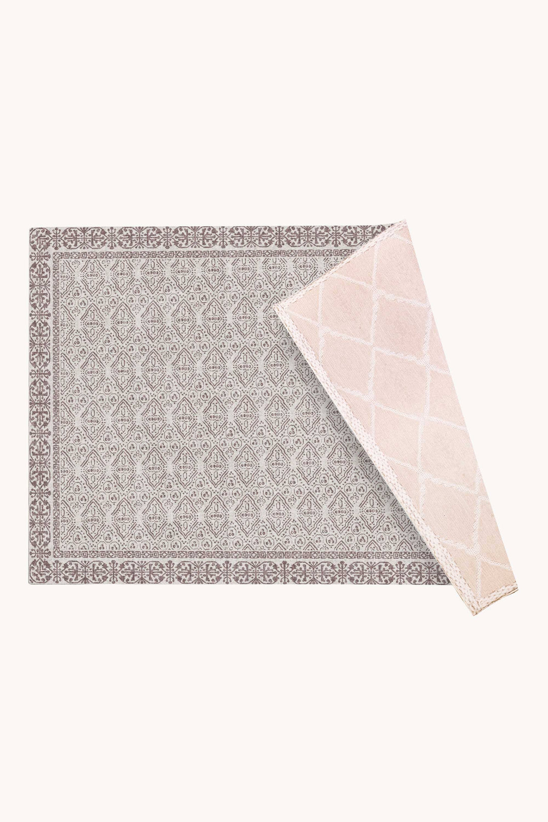 Playmat alfombra antigolpes XL Rombos Lana reversible con lado Rombos Étnicos Burdeo, 140x250cm acolchado 15mm – Mundo Kaleido