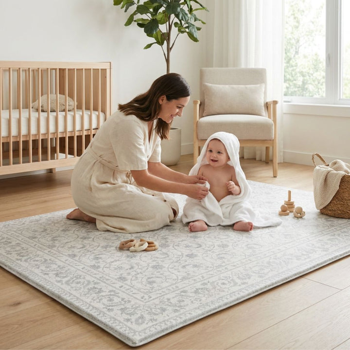 Playmat Alfombra Antigolpes Enredaderas / Enredaderas Vintage Gris - Mundo Kaleido