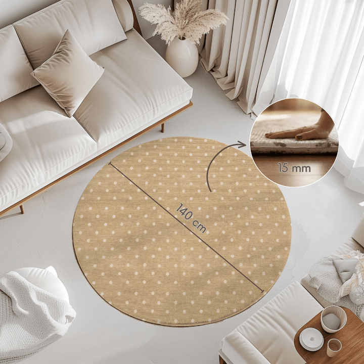 Playmat Alfombra Antigolpes Hojas Terrazzo / Puntos Mostaza - Mundo Kaleido