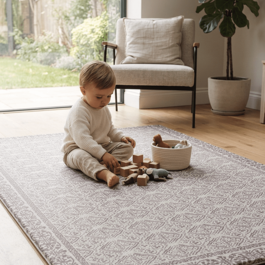 Playmat Alfombra Antigolpes XL Rombos Lana / Rombos Étnicos Burdeo - Mundo Kaleido