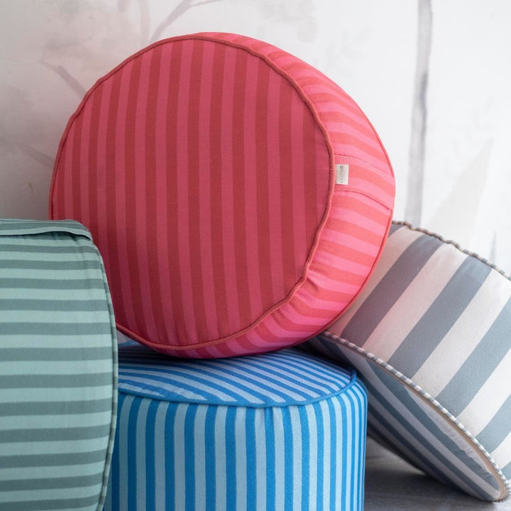 Puf Tambor | Cojín de Suelo Rayas Circo Rosa - Mundo Kaleido